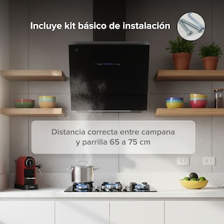 Foto 8 | Foto 8 | Campana para Cocina de Pared Avera CEV60T Negra 60 cm Control por Gestos y Panel Touch Luz LED Vidrio templado