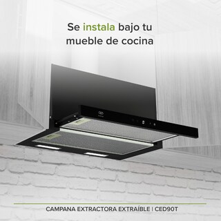 Foto 5 | Foto 5 | Campana Extractora Deslizable 90 Cm Oculta Avera Ced90t - Color Negro