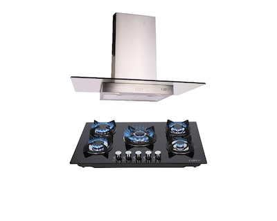 Foto 1 | Foto 1 | Combo Campana Odipo de Pared Telux 90 Cm y Parrilla Odipo Cristal Capella 76 Cm