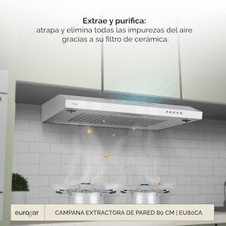 Foto 4 | Foto 4 | Campana Extractora de Pared Eurogar EU80CA 80 cm Acero Inoxidable