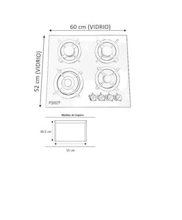 Foto 5 | Foto 5 | Kit Campana De 90 Cm Y Parrillas De 4 Gas Y 2 Induccion Cristal Templado