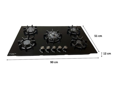 Foto 7 | Foto 7 | Kit Campana Purificadora 90 Cm + Parrilla 5 Quemadores En Cristal Negro 90 Cm
