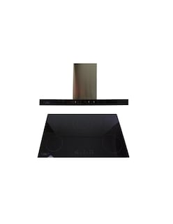 Foto 1 | Foto 1 | Kit Campana Y Parrilla De Inducción 90 Cm En Cristal Templado Negro