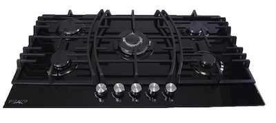 Foto 5 | Foto 5 | Kit Campana Purificadora y Parrilla de 5 Quemadores en Cristal Negro de 90 cm