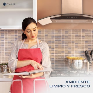 Foto 5 | Foto 5 | Fline | Campana De Cocina 90 Cm | De Pared | Controles Touch|cristal Curvo Y Acero Inoxidable | 3 Velocidades | Tromso 90