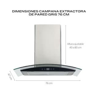 Foto 3 | Foto 3 | Fline Combo Parrilla De Gas Y Campana Acero Inoxidable 76 Cm 4 Quemadores Cristal Curvo Controles Touch MA5TR76