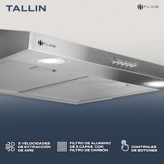 Foto 3 | Foto 3 | Campana Extractora De Cocina Slim Acero Inoxidable 60 Cm | Bajo Gabiente | Tallin 60| Fline