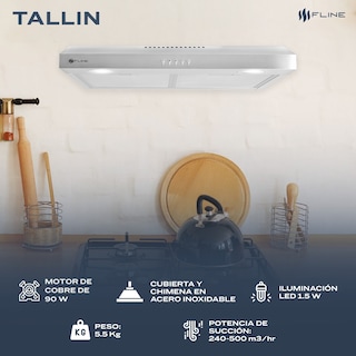 Foto 4 | Foto 4 | Campana Extractora De Cocina Slim Acero Inoxidable 60 Cm | Bajo Gabiente | Tallin 60| Fline