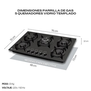 Foto 4 | Foto 4 | Combo Parrilla de Gas y Campana Acero Inoxidable Fline Os5br80 5 Quemadores