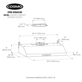 Foto 5 | Foto 5 | Campana Extractora Cosmo Cos-ks6u30 Colección Haven 500 Cfm 30 Cm - Venta Internacional.