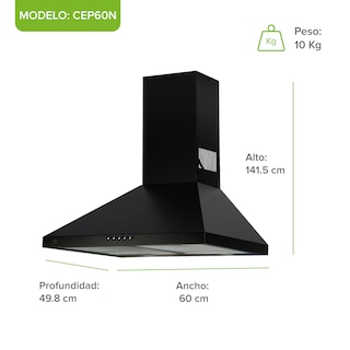 Foto 2 | Foto 2 | Campana de Pared Avera Cep60n Negra para Cocina Piramidal 60 cm 3 Velocidades