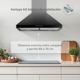 Foto 7 | Foto 7 | Campana de Pared Avera Cep60n Negra para Cocina Piramidal 60 cm 3 Velocidades