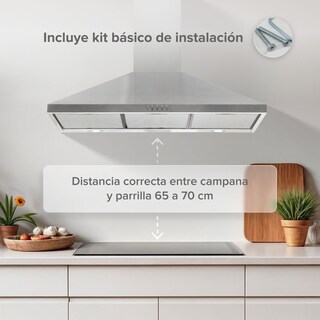 Foto 7 | Foto 7 | Campana de Pared Avera Cep90 Blanca para Cocina Piramidal 90 cm 3 Velocidades