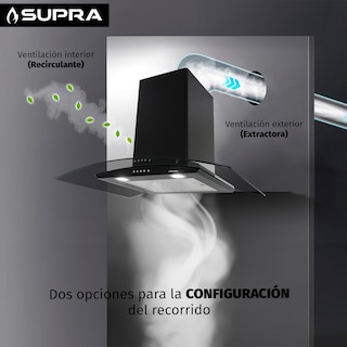 Foto 6 | Foto 6 | Campana Extractora Cc-76-black Decorativa De Pared De Acero Inoxidable Color Negro