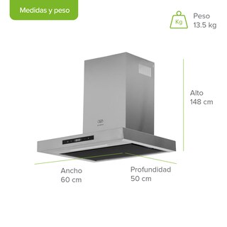 Foto 2 | Foto 2 | Campana De Cocina De Pared Tipo T 60 Cm En Acero Inoxidable Con Tecnología Sin Contacto
