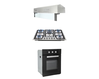 Foto 1 | Foto 1 | Tricombo de Campana Pared Odipo Thory 80 Parrilla Acero Inox Odipo 5q Viguns y Horno Gas Empotrable Motrix