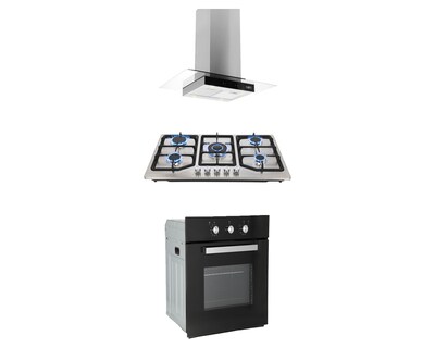 Foto 1 | Foto 1 | Tricombo de Campana Isla 90 CM Odipo Fordex Parrilla Acero Inox Odipo Vesta 86 CM y Horno Gas Empotrable Motrix