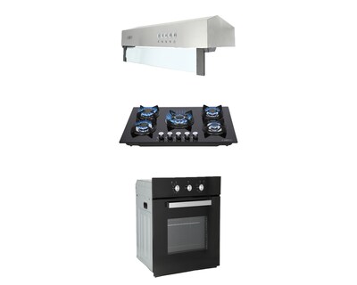 Foto 1 | Foto 1 | Tricombo de Campana Pared Odipo Thory 80 Parrilla Cristal Templado Odipo 5q Capella y Horno Gas Empotrable Motrix