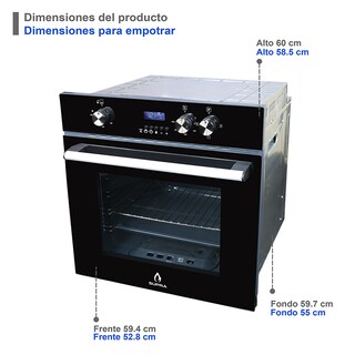 Foto 6 | Foto 6 | Horno de Gas Supra Dark Vortex color Negro Empotrable en Acero y Puerta de Cristal Templado