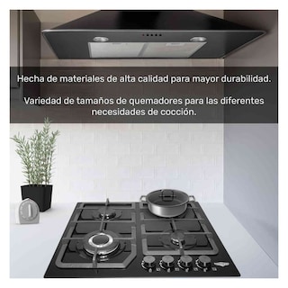 Foto 2 | Foto 2 | Parrilla Gas Gutstark Cristal Templado 4 Quemadores Estufillas Hogar