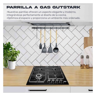 Foto 3 | Foto 3 | Parrilla Gas Gutstark Cristal Templado 4 Quemadores Estufillas Hogar
