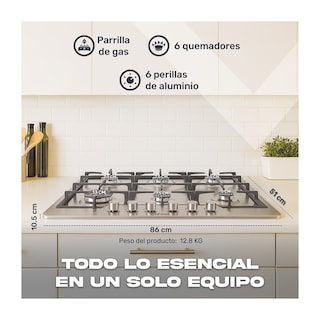Foto 5 | Foto 5 | Parrilla Gas 6 Quemadores Empotrable Acero Inoxidable Hogar Gutstark