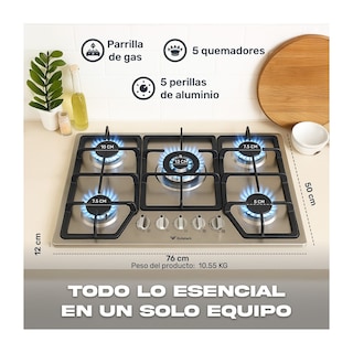 Foto 2 | Foto 2 | Parrilla Gas 5 Quemadores Acero Inoxidable Empotrable Hogar Gutstark