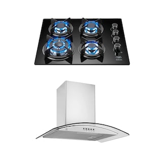 Foto 1 | Foto 1 | Combo de Parrilla y Campana de Pared Avera VT4CEV60 color Negro y Plateado