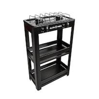 Parrilla De Gas Alfa 2 Quemadores Con Estante Y Cubierta Porcelanizada