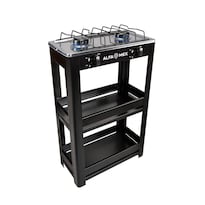 Parrilla de Gas Alfa 404-4 color Negro 2 Quemadores con Estantes