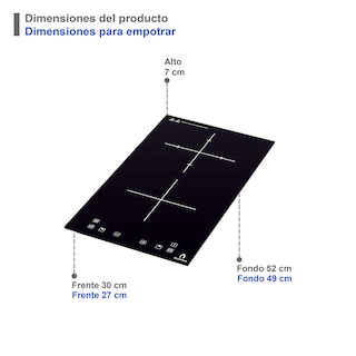 Foto 3 | Foto 3 | Campana de Pared CB-60-BLACK / Parrilla de Inducción DUE-V y Parrilla de Gas Domino Glass Supra Cavallino