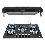 Campana de Pared Nube N-76 y Parrilla de Gas Supra Vesubio color Negro