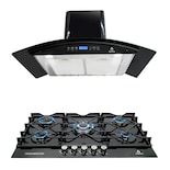 Campana de Pared Skyfall y Parrilla de Gas 5Q-TG-87 Supra Varenna color Negro