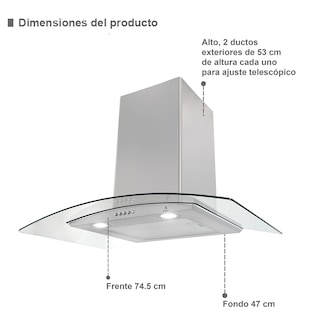Foto 2 | Foto 2 | Campana de Pared CC-76 y Parrilla de Gas 5Q-PS-76 Supra Potenza color Gris