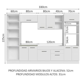 Foto 3 | Foto 3 | Mueble de Cocina Integral 330 cm Agata Madesa 02