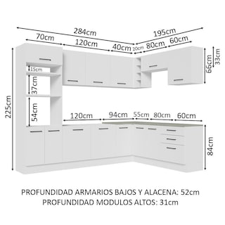 Foto 3 | Foto 3 | Cocina Integral de Esquina Madesa Agata 479 cm
