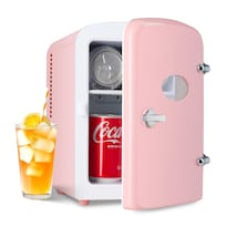 Minirefrigerador Portátil Simple Deluxe De 4 Litros, Enfriador Y Cálido, Rosa - Venta Internacional.