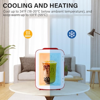 Foto 2 | Foto 2 | Minirefrigerador Simple Deluxe Portátil De 4 Litros Y 6 Latas, Color Rojo - Venta Internacional.