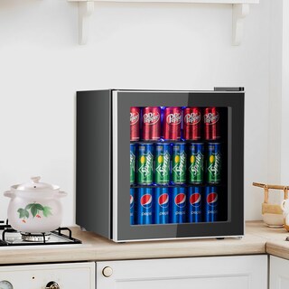 Foto 2 | Foto 2 | Refrigerador De Bebidas Costway 60 Latas Con Puerta De Vidrio De 1.6 Pies Cúbicos - Venta Internacional.