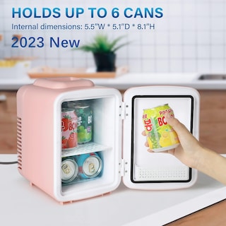 Foto 4 | Foto 4 | Minirefrigerador Healsmart De 4 Litros Y 6 Latas Enfriador Y Calentador Color Rosa 100-120 V - Venta Internacional.