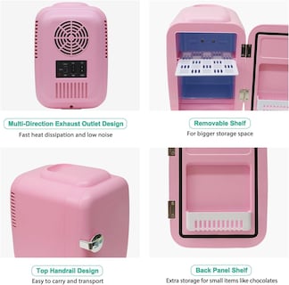 Foto 6 | Foto 6 | Minirefrigerador Crownful Portátil Rosa - Venta Internacional