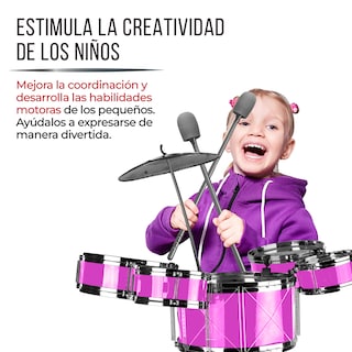 Foto 5 | Foto 5 | Batería Guitalia con Banco, Baquetas, Bombo y Tarolas para Niños
