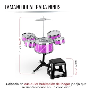 Foto 7 | Foto 7 | Batería Guitalia con Banco, Baquetas, Bombo y Tarolas para Niños