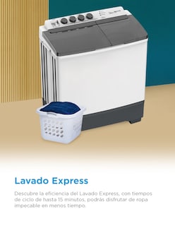 Foto 6 | Foto 6 | Lavadora Semiautomática Dos Tinas Midea 19kg Twin Force Pulsator color Blanco