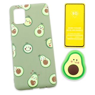 Foto 1 | Foto 1 | Kit Triche para Samsung Galaxy A51 Case Aguacate + So + Cristal 9d