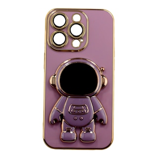 Foto 2 | Foto 2 | Kit Triche para iPhone 14 Pro Case Astronauta 3d color Lila + Mica 9d