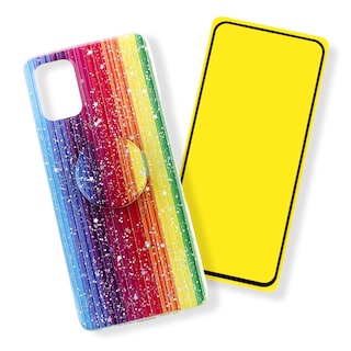 Foto 1 | Foto 1 | Kit Triche para Samsung Galaxy A51 Case Arcoíris + So + Cristal 9d
