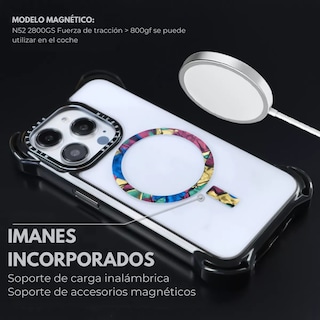 Foto 4 | Foto 4 | Funda Case Uso Rudo Ultra Bounce Epoxi para iPhone 13 - 14 Mr. Gadgets Coral Negro Magsafe