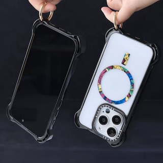 Foto 6 | Foto 6 | Funda Case Uso Rudo Ultra Bounce Epoxi para iPhone 13 - 14 Mr. Gadgets Coral Negro Magsafe