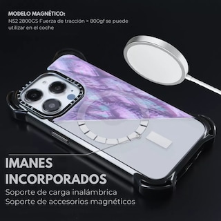 Foto 6 | Foto 6 | Funda Uso Rudo Ultra Bounce Concha Nacar Para Iphone 13 Pro Concha Color Morada Magsafe